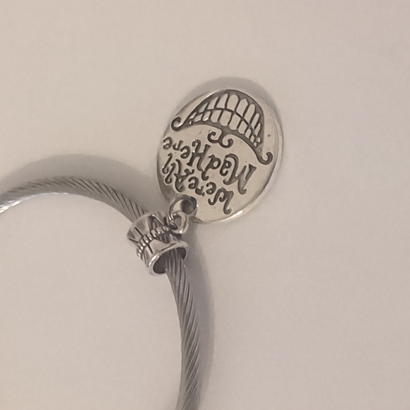 Silver Mad Hatter Dangle Charm for Pandora Style Bracelet - Picture 3 of 4